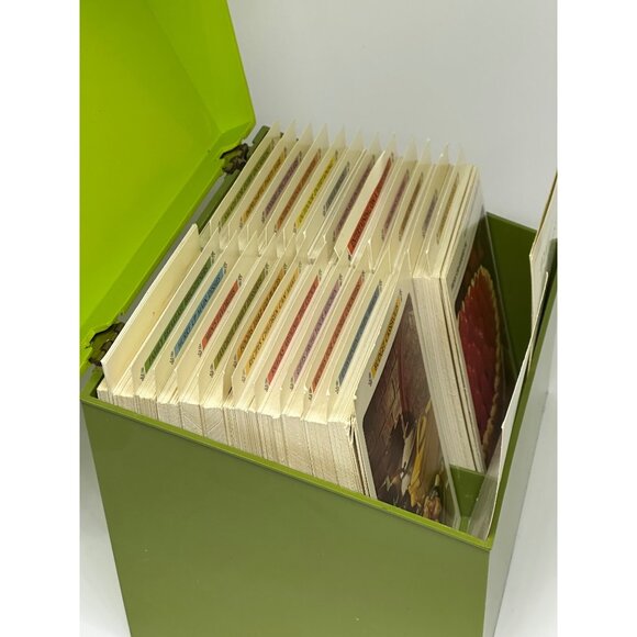 Vintage 70s Retro Betty Crocker Green Recipe Card Library Box Set 8.5x6 Kitchen - Picture 9 of 11
